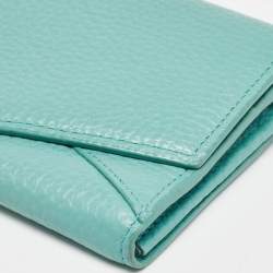 Aigner Blue Leather Logo Charm Flap Continental Wallet