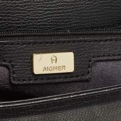 Aigner Black Leather Grazia Shoulder Bag