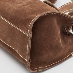 Pre Owned Aigner Brown Suede Tassel Tote