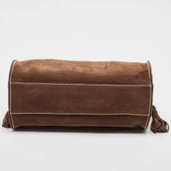 Pre Owned Aigner Brown Suede Tassel Tote