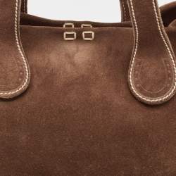 Pre Owned Aigner Brown Suede Tassel Tote