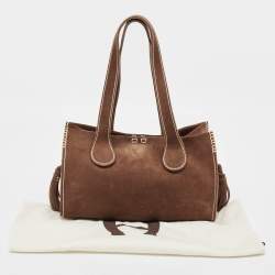 Pre Owned Aigner Brown Suede Tassel Tote