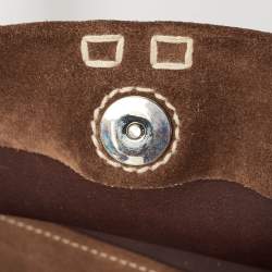Pre Owned Aigner Brown Suede Tassel Tote