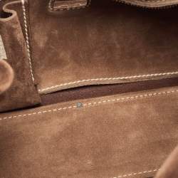 Pre Owned Aigner Brown Suede Tassel Tote