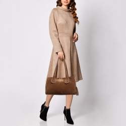 Pre Owned Aigner Brown Suede Tassel Tote