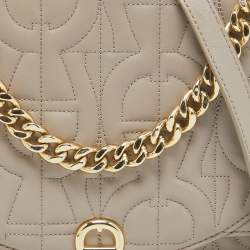 Aigner Taupe Signature Leather Small Diadora Crossbody Bag