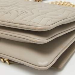 Aigner Taupe Signature Leather Small Diadora Crossbody Bag