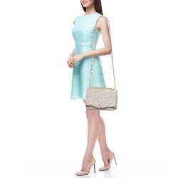 Aigner Taupe Signature Leather Small Diadora Crossbody Bag