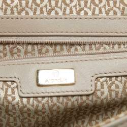Aigner Taupe Signature Leather Small Diadora Crossbody Bag