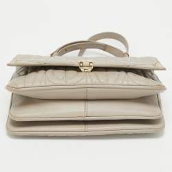 Aigner Taupe Signature Leather Small Diadora Crossbody Bag
