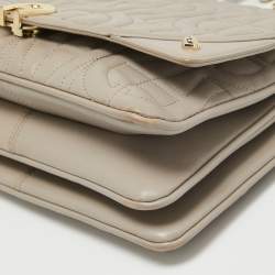 Aigner Taupe Signature Leather Small Diadora Crossbody Bag