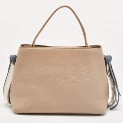 Aigner Beige Leather Top Handle Bag