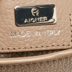 Aigner Beige Leather Top Handle Bag