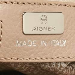Aigner Beige Leather Top Handle Bag