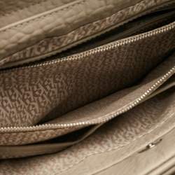 Pre Owned Aigner Light Beige Leather Double Zip Satchel