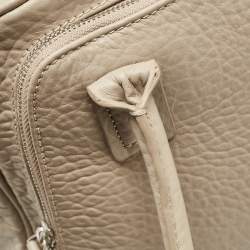 Pre Owned Aigner Light Beige Leather Double Zip Satchel