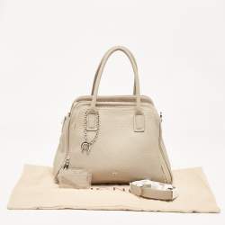 Pre Owned Aigner Light Beige Leather Double Zip Satchel