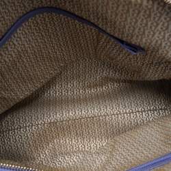 Pre Owned Aigner Lavender Leather Zip Satchel
