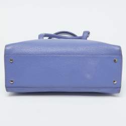 Pre Owned Aigner Lavender Leather Zip Satchel