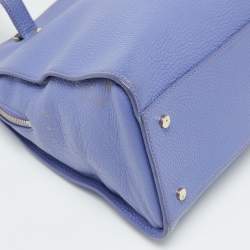 Pre Owned Aigner Lavender Leather Zip Satchel