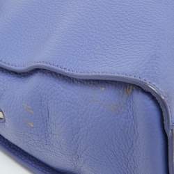 Pre Owned Aigner Lavender Leather Zip Satchel