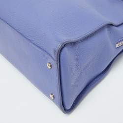 Pre Owned Aigner Lavender Leather Zip Satchel