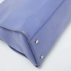 Pre Owned Aigner Lavender Leather Zip Satchel