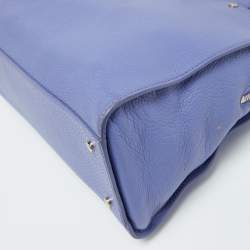 Pre Owned Aigner Lavender Leather Zip Satchel