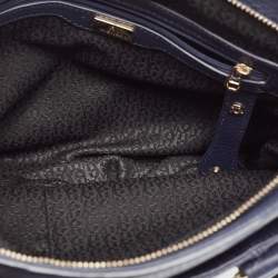 Aigner Navy Blue Leather Cavallina Satchel