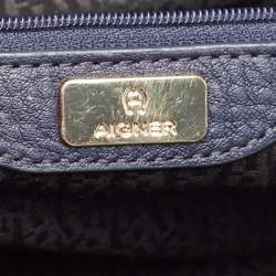 Aigner Navy Blue Leather Cavallina Satchel