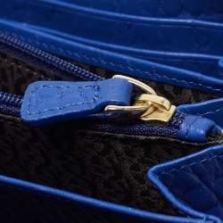 Pre Owned Aigner Beige/Indigo Monogram Canvas and Leather Cavallina assel Continental Wallet