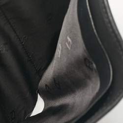 Aigner Black Monogram Fabric and Leather Trifold Wallet