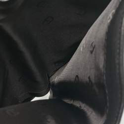 Aigner Black Monogram Fabric and Leather Trifold Wallet