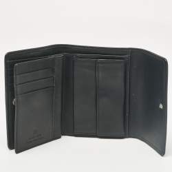 Aigner Black Monogram Fabric and Leather Trifold Wallet