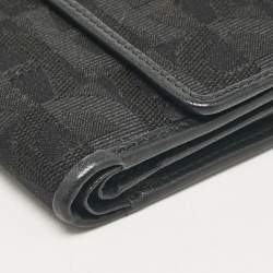 Aigner Black Monogram Fabric and Leather Trifold Wallet