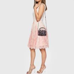 Aigner Burgundy Leather Embellished Top Handle Bag