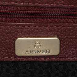 Aigner Burgundy Leather Shoulder Bag