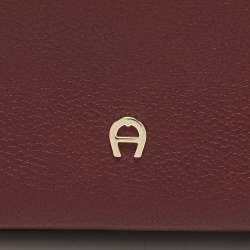 Aigner Burgundy Leather Shoulder Bag