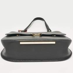 Aigner Black Leather Pina Top Handle Bag