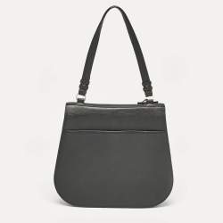 Aigner Black Leather Pina Top Handle Bag