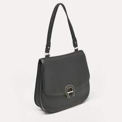 Aigner Black Leather Pina Top Handle Bag