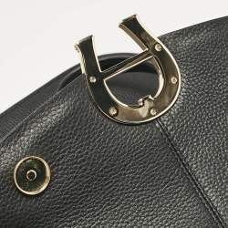 Aigner Black Leather Pina Top Handle Bag