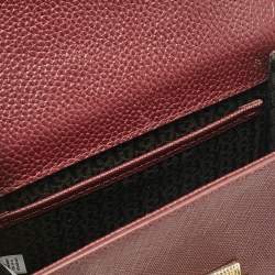 Aigner Burgundy Leather Flap Crossbody Bag