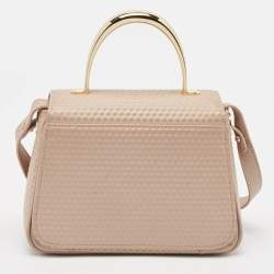 Aigner Old Rose Textured Leather Small Genoveva Top Handle Bag