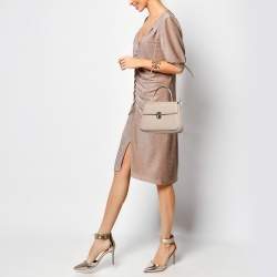 Aigner Old Rose Textured Leather Small Genoveva Top Handle Bag