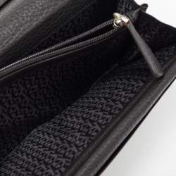 Aigner Black/White Signature Canvas and Leather Continental Wallet