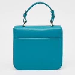 Aigner Green Leather Logo Flap Top Handle Bag