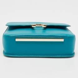 Aigner Green Leather Logo Flap Top Handle Bag