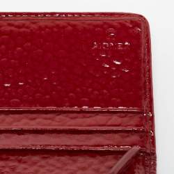 Aigner Beige/Red Signature Canvas and Patent Leather Flap Continental Wallet