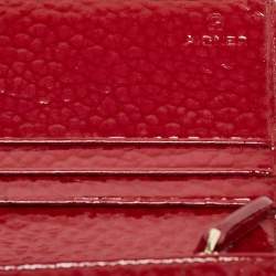 Aigner Beige/Red Signature Canvas and Patent Leather Flap Continental Wallet